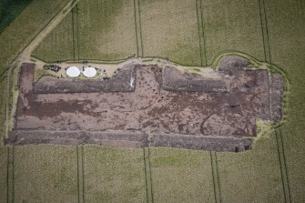 Oblique aerial view during excavation.