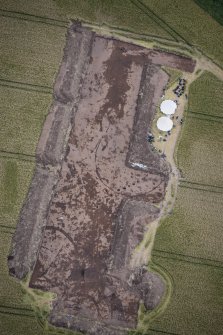 Oblique aerial view during excavation.