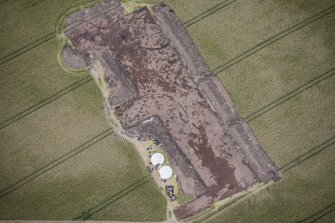 Oblique aerial view during excavation.