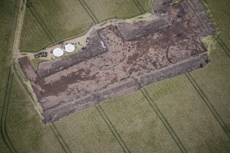 Oblique aerial view during excavation.