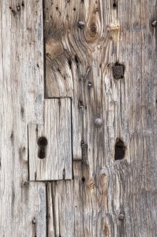 West elevation. Detail of door.