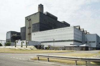 General view taken from the north west. From left to right, Electrostatic precipitators, coal handling, Boiler House and Turbine House.