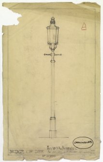 drawing of a lampost on the Bridge of Dee, Aberdeen