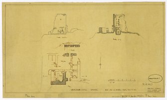 Sketch plans and elevations, Ardrossan Castle, Ayrshire