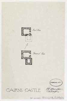 Plan of first and ground floor of Cairns Castle.