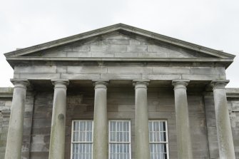 South elevation. View of pediment.