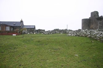Part of the garden earthworks between Muness Castle and Castle Cottage, viewed from the SW