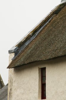 Side view of thatched roof; Myrtle Cottage, Town Yetholm.