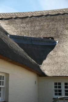 Detail of thatch and raised scobed ridge; Souter's Inn ( the Shanter Hotel), Kirkoswald.