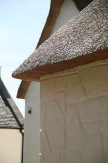 Detail of thatched roof corner; Souter's Inn ( the Shanter Hotel), Kirkoswald.