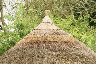 Detail of conical thatched roof; Gazebo, Melville House.