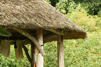 Detail of thatched roof ; Gazebo, Melville House.