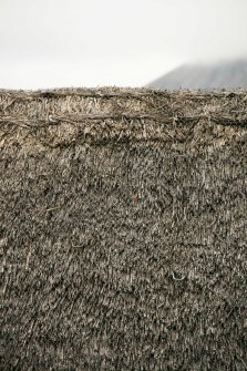 Detail of thatched roof and straw ridge; 2 Luib, Skye.