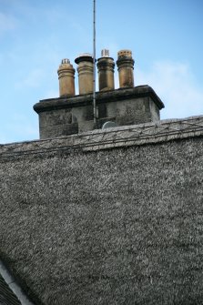 Detail showing scobed ridge;  Barony House, Lasswade.