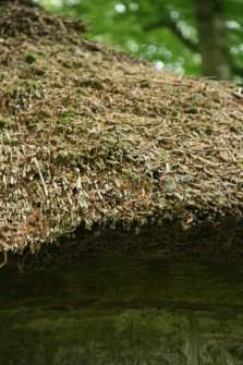 Detail of thatched roof above eaves; ' Mary's Bower',  Newhall House, Habbie's Howe.