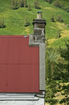 Detail of chimney stack; Moirlanich Longhouse, Killin.