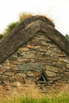 Detail of thatch at gable end; Jean Macalpine's Inn, Aberfoyle.