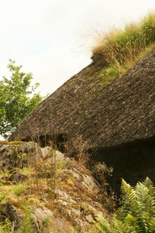 Detail of roof and turf ridge; Jean Macalpine's Inn, Aberfoyle.