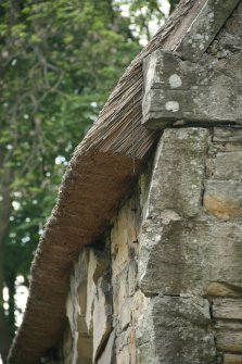 Detail of eaves; part thatched 18th century cottage, Hopetoun House Estate.