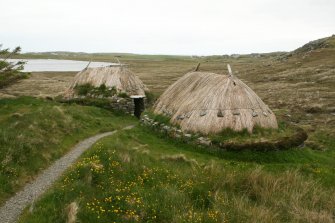 General view of thatched mill buildings;  Horizontal Click Mill, South Shawbost, Lewis.