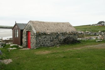 View of thatched outbuilding; Struan Ruadh cottages, Malaclete.