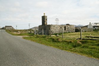 View of roofless ruin, formerly c.1900 muran thatched cottage; 7 West Gerinish, South Uist.