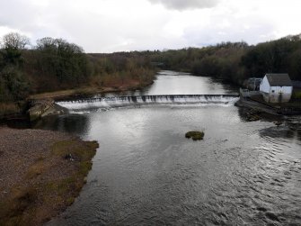 View of weir and hydro-electric power station, taken from the north.