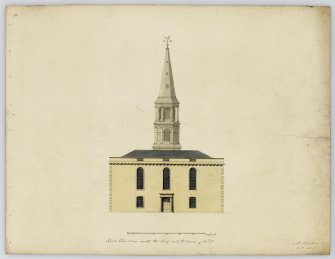 Drawing showing north elevation of St Michael's Church, Inveresk, Musselburgh