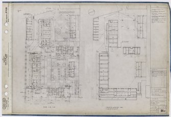 Edinburgh, East Claremont Street. Old people's housing. Ground floor plan, foundation plan, basement plan.