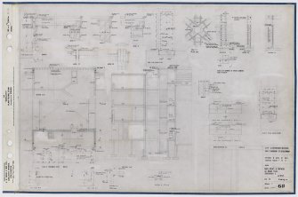 Edinburgh, East Claremont Street. Old people's housing. Sections and plan at stair junction blocks 1 and 2