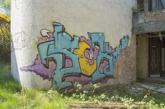 Central block. Detail of graffiti art.
