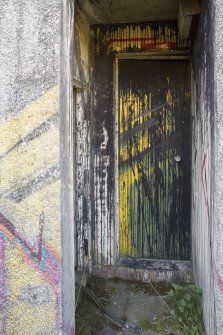 Accommodation block. Detail of graffiti art by Timid.