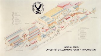 Copy of drawing. Layout of Steelmaking Plant. Ravenscraig. Original in CultureNL collections.