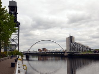 General view of bridge and giant cantilever crane, from the west.