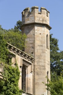 South front, east corner tower.