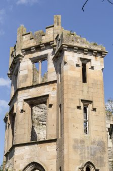 South front, west corner tower.