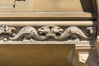 Detail of carving over main entrance.