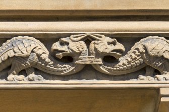 Detail of carving over main entrance.