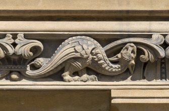 Detail of carving over main entrance.