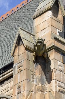 Detail of gargoyle on east front.