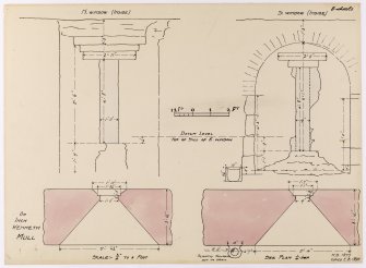 Drawing showing internal window elevations in Saint Kenneth's chapel, Inch Kenneth, Mull.