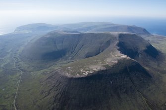 Oblique aerial view of Ward Hill, Hoy.