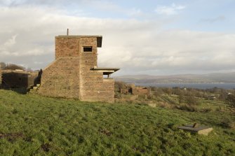 Battery observation post and mast base with eyelet, view from W.