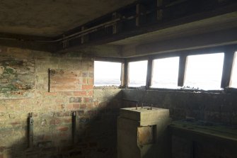 Battery Observation Post, ground floor room, view showing rangefinder plinth.