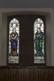 South transept. Detail of stained glass window depicting Martha and Mary, in memoriam Gloriana Margaret, wife of Rev. A. Stanley Middleton, 1939.
