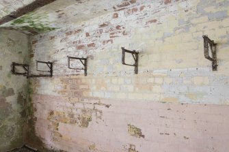 Interior of crew shelter. Detail of brackets.