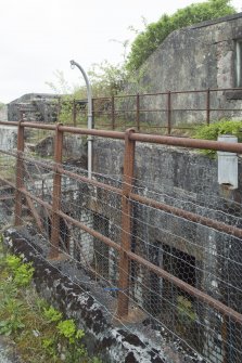 6-inch battery, detail of metal railings. View from NW.