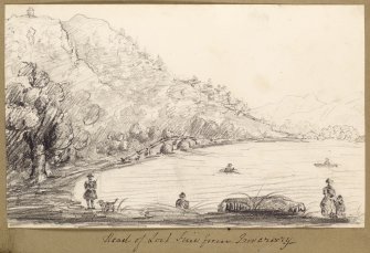 Sketch showing bridge at the head of Loch Fyne from Inveraray.