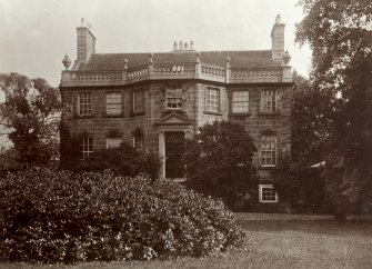 View of front elevation of Capelrig House.