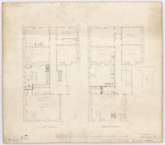 Heriot Trust Rooms.
Sketch floor plans.
Insc: '7 Royal Exchange'.
Dated: 'Edinr April 1881'.